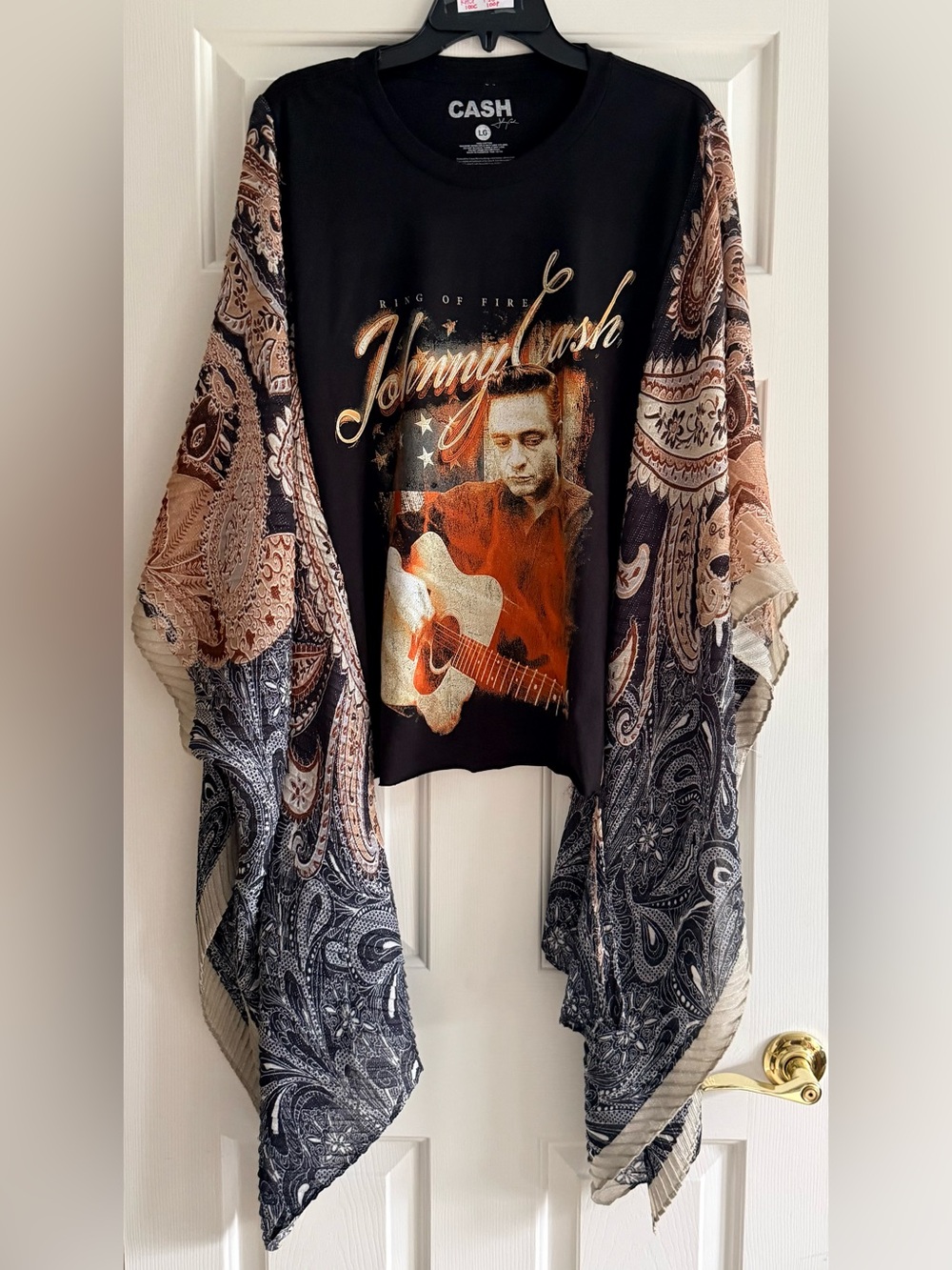 JOHNNY CASH Custom Upcycled Poncho Top OSFM